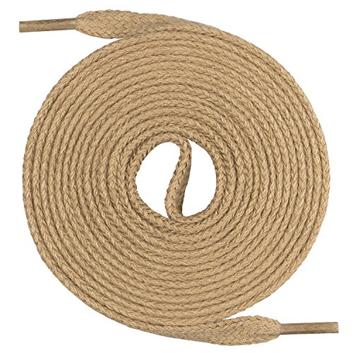 Un par de cordones Monte Swiss © Premium, 100% algodón, resistentes a roturas, 7 mm de ancho, entre 45 y 200 cm de longitud, Unisex, beige, 90 cm