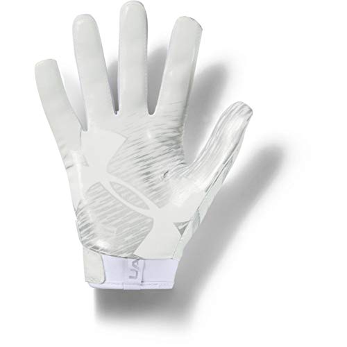 Under Armour Men's F7 Football Gloves , White (100)/Metallic Silver , Large