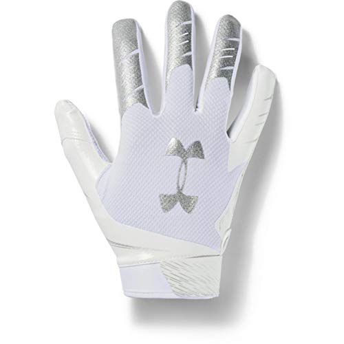 Under Armour Men's F7 Football Gloves , White (100)/Metallic Silver , Large