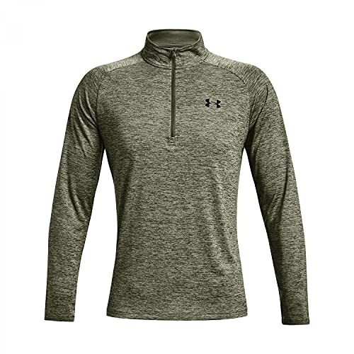 Under Armour Tech 2.0 1/2 Zip-up T-Shirt Camiseta, Marine Od Green/Black (390), S para Hombre