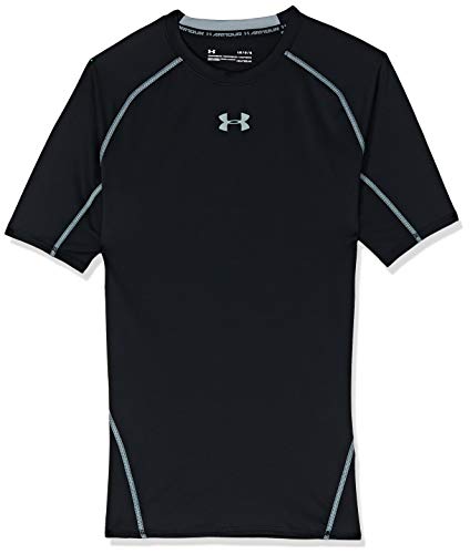 Under Armour UA Heatgear Short Sleeve Camiseta, Hombre, Negro (Black/Steel), S