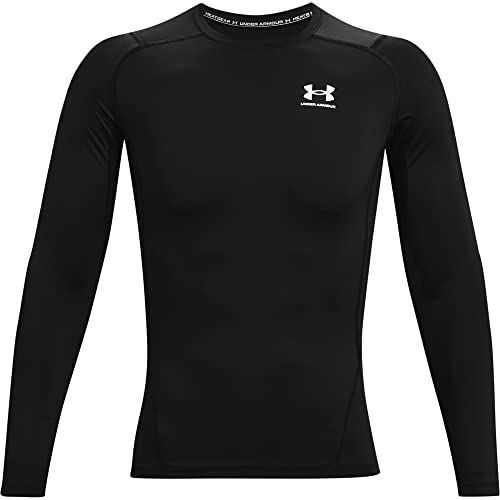 Under Armour UA HG Armour Comp LS, camiseta de manga larga hombre, Negro (Black / White) , M