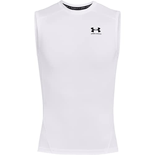 Under Armour UA HG Armour Comp SL Camiseta para Hombre, Blanco (White/Black), M