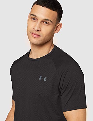 Under Armour UA Tech 2.0 SS Novelty, camiseta para gimnasio, camiseta transpirable hombre, Negro (Black / Pitch Gray) , S