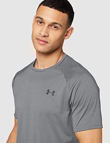 Under Armour UA Tech 2.0 SS Tee Novelty, camiseta para gimnasio, camiseta transpirable hombre, Gris (Pitch Gray/Black (012)), M