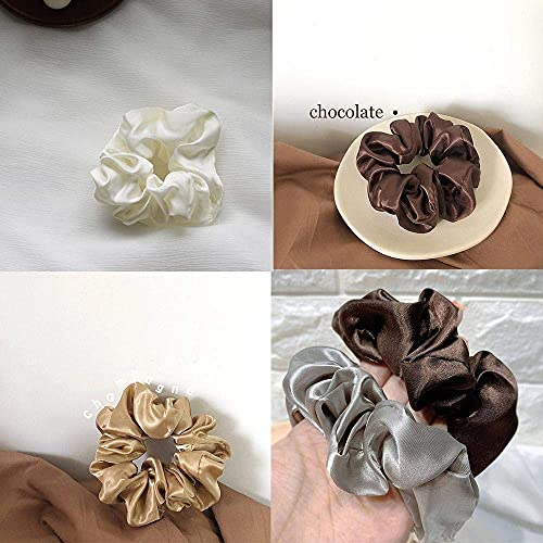 Uni-Fine 7 Pcs Gomas de Pelo Satinadas， Cabello Scrunchies Lazos Elásticos se Banda Pelo Stretchy Goma de Pelo Delicadas Y Duraderas Scrunchies Elástico Cabello Cuerdas Scrunchie para Mujeres Niñas