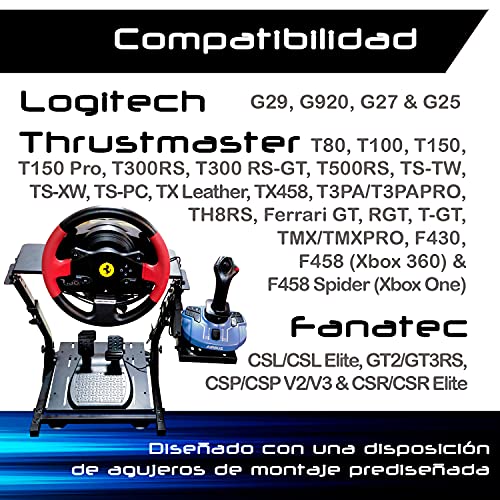 Unicview Soporte para Volante Logitech G29 G920 G923 Incluye Soporte Caja de Cambios, Thrustmaster T150 T500 T300 TX TH8A, PS4 PS5, Xbox Fanatec Clubsport, Totalmente Ajustable, Plegable