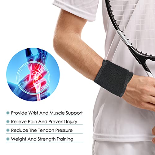 URAQT Muñequeras Deportivas, 2 pcs Soporte de la Muñeca, Ajustable Muñequera Transpirable, Muñequeras Hombre y Mujer para Artritis, Tendinitis, Alivio Del Dolor Del Túnel Carpiano y Esguince de Pulgar