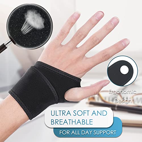 URAQT Muñequeras Deportivas, 2 pcs Soporte de la Muñeca, Ajustable Muñequera Transpirable, Muñequeras Hombre y Mujer para Artritis, Tendinitis, Alivio Del Dolor Del Túnel Carpiano y Esguince de Pulgar