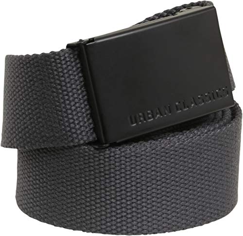 Urban Classics Canvas Belt Cinturón, Charcoal/Black, Talla Única Unisex Adulto