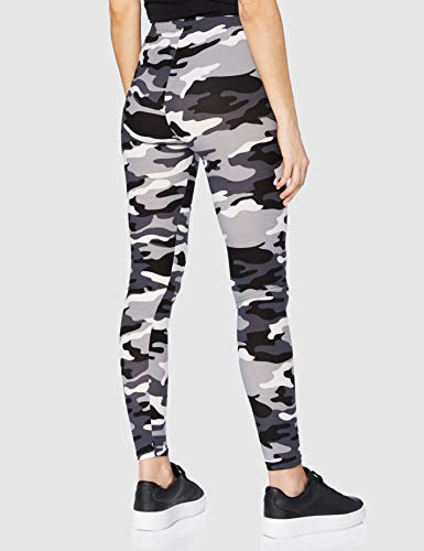 Urban Classics Ladies Camo Leggings, Mallas, Material Opaco - Pantalones Deportivos, Gris (Snow Camo), M