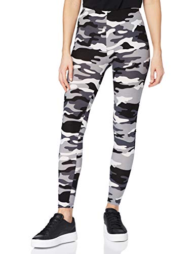 Urban Classics Ladies Camo Leggings, Mallas, Material Opaco - Pantalones Deportivos, Gris (Snow Camo), M