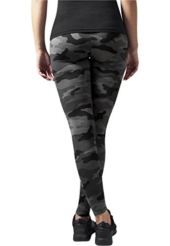 Urban Classics Ladies Camo Leggings, Mallas, Material Opaco - Pantalones Deportivos, Negro (Dark Camo), S