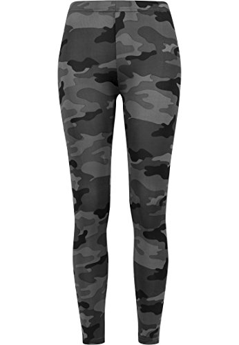 Urban Classics Ladies Camo Leggings, Mallas, Material Opaco - Pantalones Deportivos, Negro (Dark Camo), S