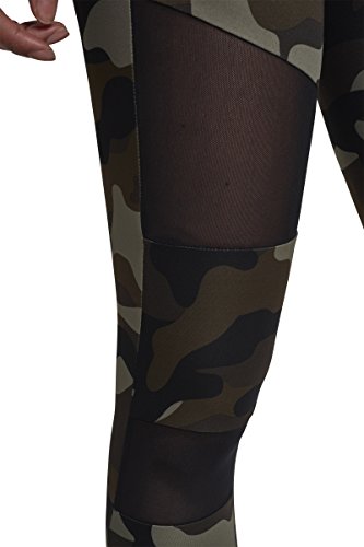 Urban Classics, Ladies Camo Tech Mesh Leggings, con Malla Transparente, Material Opaco - Pantalones Deportivos, Color: camo/negro, Tallas: 4XL