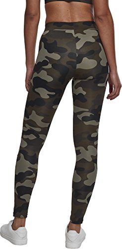 Urban Classics, Ladies Camo Tech Mesh Leggings, con Malla Transparente, Material Opaco - Pantalones Deportivos, Color: camo/negro, Tallas: 4XL