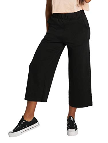 URBAN CLASSICS Pantalones Casual de Cintura Alta para Mujer, Pantalón de Pierna Ancha, Corte Suelto, Pantalones de Yoga, Color: negro, Tallas: M