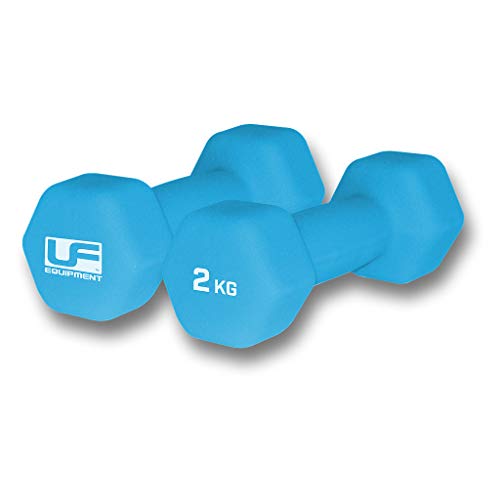 Urban Fitness Mancuernas hexagonales cubiertas de neopreno (par), color azul 2 x 2 kg