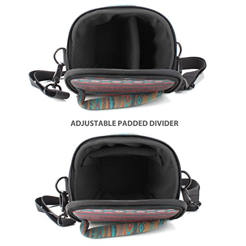 USA GEAR Funda para DSLR (Azteca), Bolsa Cámara Réflex con Accesibilidad de Carga Superior, Honda Ajustable para el Hombro, Asa Acolchada, Cubierta de Lluvia Extraíble - Compatible con Cámaras SLR