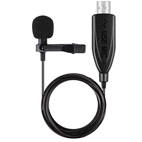 USB Microphone, Gyvazla Omnidirectional Condenser Lavalier Lapel Clip on Mic for Computer, Laptop, Podcast, Interviews, Network singing, Skype, MSN, Audio Video Recording [Plug and Play]