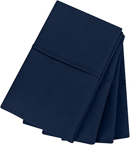 Utopia Bedding Funda Almohada 70/75 - Juego de 4 Funda Almohada 50x75cm - Funda de Almohada de Suave Microfibra cepillada con Cierre de sobre - Azul Marino