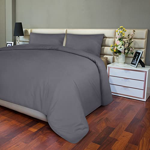 Utopia Bedding Funda Nórdica Cama 135/150 - Microfibra Juego de Funda de Edredón 230x220 cm y 2 Fundas de Almohada 50x75 cm (Gris)