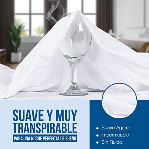 Utopia Bedding Impermeable Funda De Colchón 90 x 200 x 20 cm con Cremallera, Protector De Colchón a Prueba De Chinches Y Ácaros