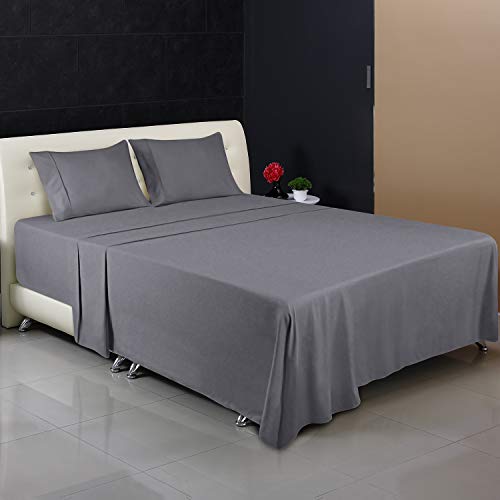 Utopia Bedding Juego Sábanas de Cama - Microfibra Cepillada - Sábanas y Fundas de Almohada (Cama 150, Gris)