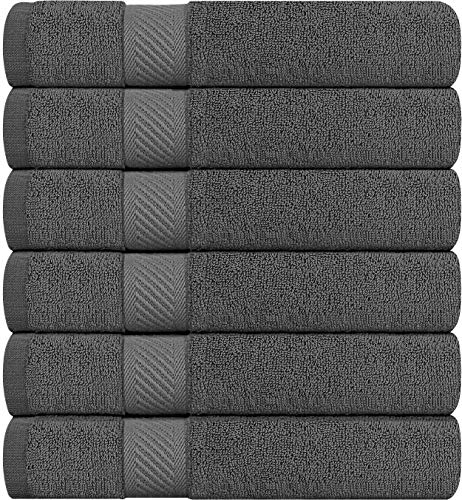 Utopia Towels - 6 Toallas de gimnasio, toallas de piscina (60 x 120 cm) - 500 GSM - Toalla de secado rápido multipropósito ligera (Gris)