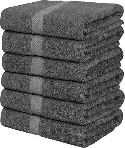 Utopia Towels - 6 Toallas de gimnasio, toallas de piscina (60 x 120 cm) - 500 GSM - Toalla de secado rápido multipropósito ligera (Gris)