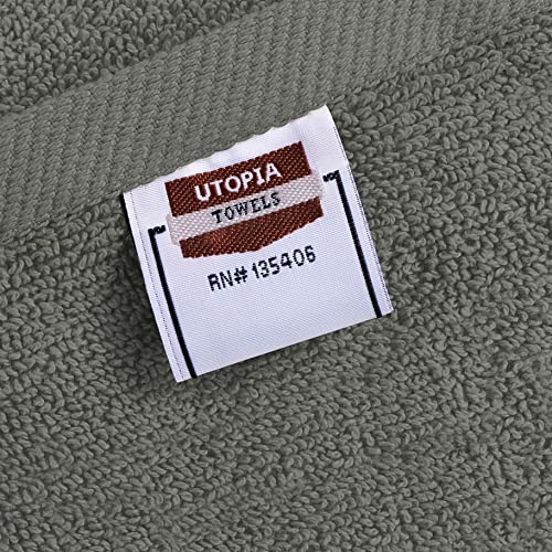 Utopia Towels - Toallas de Mano Grandes de algodón multipropósito para baño, Manos, Cara, Gimnasio y SPA - Dimensiones 41 cm x 71 cm - Paquete de 6 (Gris)