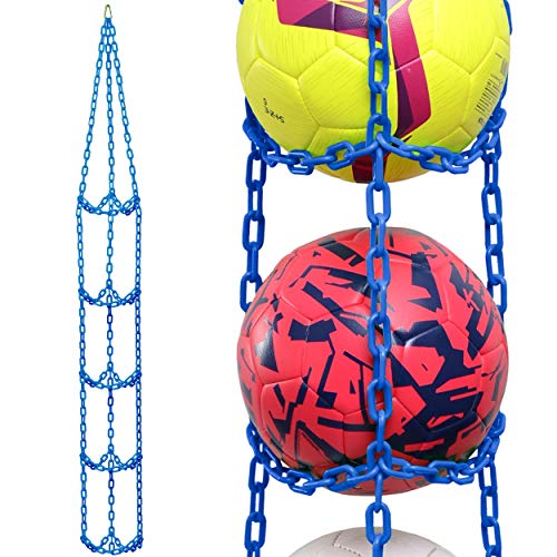 Vailantes® Colgador de Pelotas – Fútbol, Voleibol, Baloncesto, Original, para decoración de la habitación de los niños, estantería para Colgar Pelota de fútbol, cumpleaños (Azul)