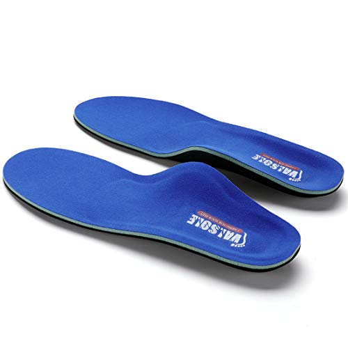 Valsole Plantillas Ortopédicas soportes de arco y talones la absorción de choque- para el dolor de talón, pie plano, Fascitis Plantar, dolor de rodilla y espalda (44-45 EU (290mm), V107C-Azul)