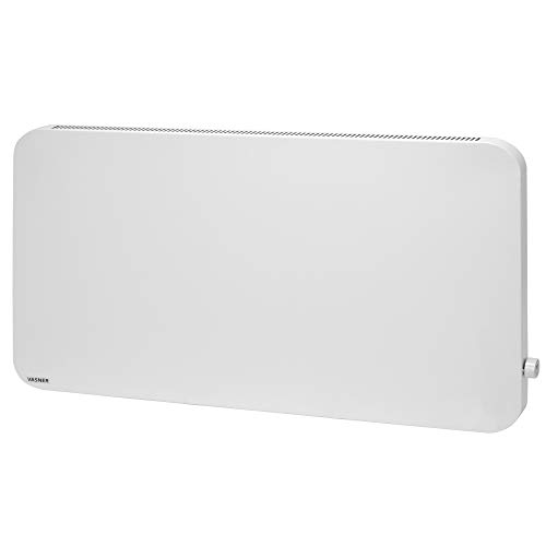 VASNER Konvi Plus - calefacción infrarroja híbrida, 600 - 1200 W, calefactor eléctrica redonda con convección, con termostato, metal, blanco (1200 W)