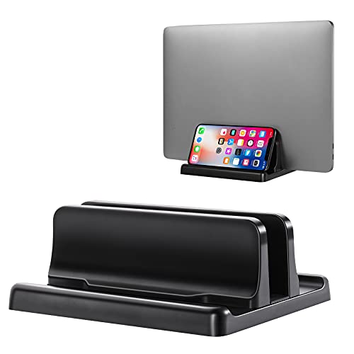 VAYDEER Soporte portatil, Ajustable Vertical Soporte para portatil, Soporte portátil 3 en 1 Que Ahorra Espacio para MacBook, Notebook, iPad, computadoras portátiles de hasta 17.3 Pulgadas - Negro