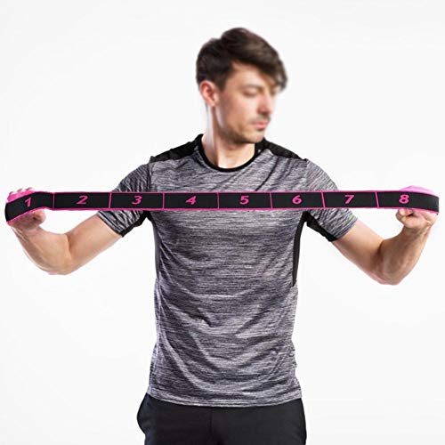 Vbest life Bandas de Yoga, Fitness Bandas elásticas Cinturón de Resistencia Yoga Sling Ejercicio Accesorio Yoga Shaping Fitness para Entrenamiento Ejercicio(Rosa roja)