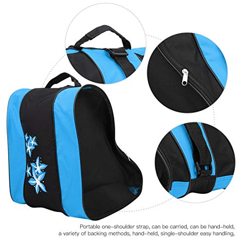 Vbest life Bolsa para Patines, Mochila de Nailon para Patines en línea de 3 Capas para niños y Adultos(Azul)