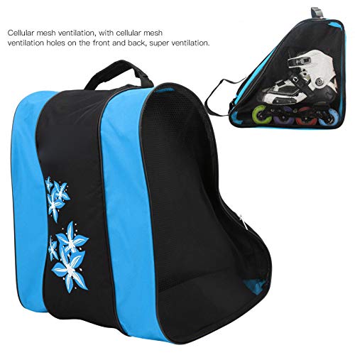 Vbest life Bolsa para Patines, Mochila de Nailon para Patines en línea de 3 Capas para niños y Adultos(Azul)