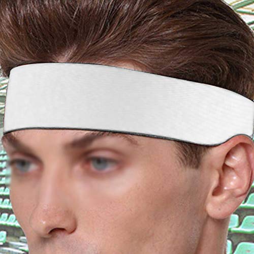 Vbest life Diadema de Nylon Deporte Banda para el Cabello Banda para el Sudor Yoga Jugar Baloncesto Tenis Bádminton Correr Absorbe el Sudor Correr Accesorio de Diadema con pañuelo Abierto(Blanco)