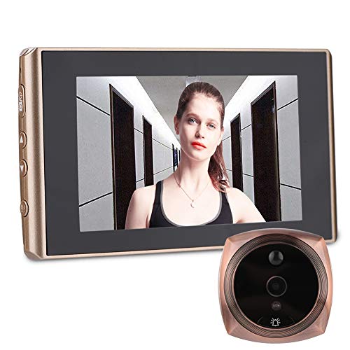 Vbestlife 4300E Digital Timbre Cámara para Puerta de 2 Millones de Píxeles Imagen HD 4.3in Pantalla LCD Timbre Video de Visión Nocturna Admite Tarjeta Micro SD de 32 GB