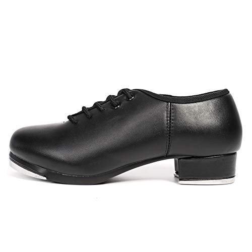 VCIXXVCE Zapatos de Claqué para Hombre con Cordones de Jazz Suela Completa Zapatos de Baile,Negro,41 EU