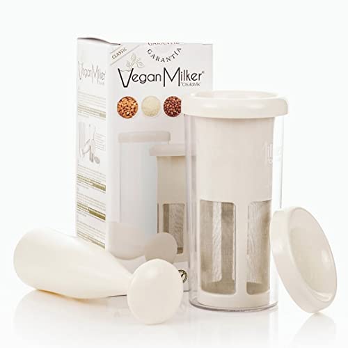 Vegan Milker Classic by ChufaMix, Utensilio para hacer leche vegetal, Filtro Colador para bebida vegetal, Capacidad 800 ml, Filtro de acero inoxidable. Fabricado en España, eBook recetas