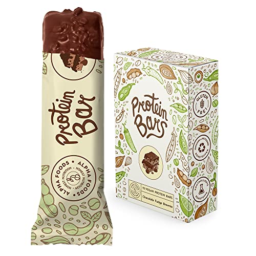 Vegan protein barritas - DOBLE CHOCOLATE - 15 Barras proteínas veganas sin azúcares añadidos, alto en proteínas, bajo en carbohidratos