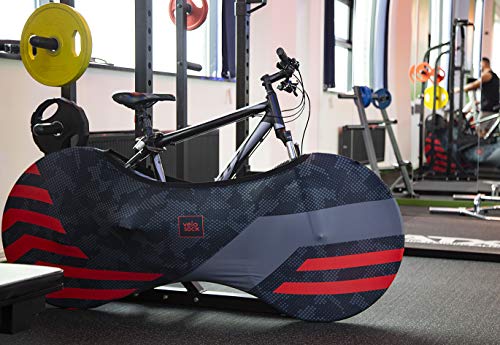 VELOSOCK Funda Cubre Bicicletas para Interiores – Red Lines – La Mejor solución para Mantener los Suelos y Las Paredes Libres DE Suciedad – Sirve para el 99% de Las Bicicletas para Adultos