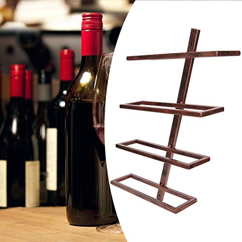 【Venta del día de la Madre】 Estante para Vino, Soporte para Vino Estante para Vino Duradero montado en la Pared, Material de Hierro de fácil(Inclined Wine Rack 4 Bottles of Bronze)