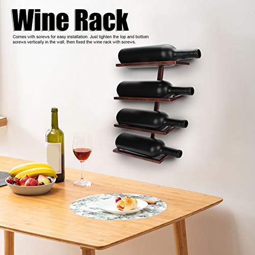 【Venta del día de la Madre】 Estante para Vino, Soporte para Vino Estante para Vino Duradero montado en la Pared, Material de Hierro de fácil(Inclined Wine Rack 4 Bottles of Bronze)