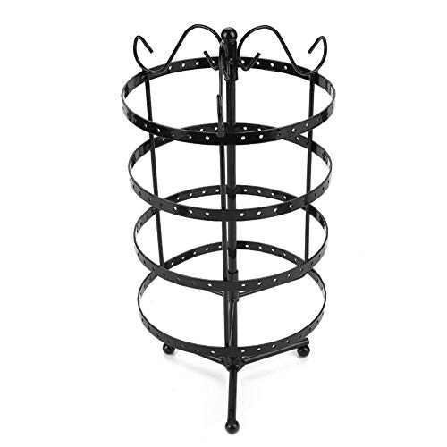 【Venta del día de la madre】4 niveles Negro giratorio 144 agujeros Pendiente giratorio Display Rack Holder Stand Collar Organizador Colgador Joyería Stand Display Rack Towers(Negro)