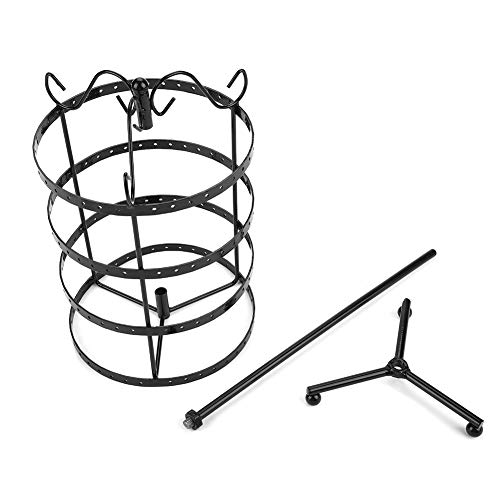 【Venta del día de la madre】4 niveles Negro giratorio 144 agujeros Pendiente giratorio Display Rack Holder Stand Collar Organizador Colgador Joyería Stand Display Rack Towers(Negro)