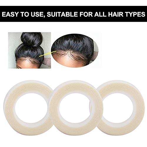 【Venta del día de la madre】Cintas adhesivas de doble cara de 3 piezas para extensiones de cabello Soporte frontal de encaje Pelucas de tupé 300 cm x 1 cm Cinta adhesiva de extensión de cabello Ci