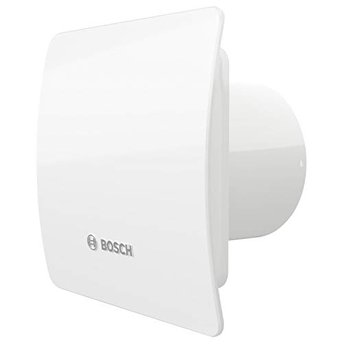 Ventilador de baño Bosch 1500 W 100, para ventilación en el cuarto de baño y el aseo, contra la humedad y el moho, color blanco, 100 mm de diámetro